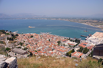 Nafplio Blick von Festungsanlage Palamidi