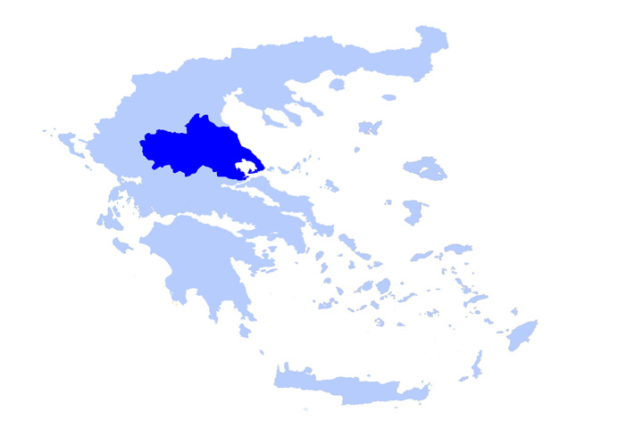 Thessalien auf Griechenlandkarte